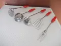 Лот от 5 бр. кухненски прибори с червени дръжки, снимка 6