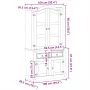 vidaXL Стъклен шкаф витрина Corona 100x48,5x179 см бор масив, снимка 9