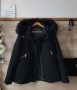 Черно зимно палто с качулка и пух , снимка 1