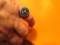 старинен мъжки сребърен пръстен на голямата марка за автомобили Мерцедес, Mercedes-Benz - солидна кр, снимка 5