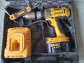 Винтоверт DEWALT Комплект:  боди, зарядно,  батерия 14.4V, куфар. Бонус 7 броя свредла за бетон, снимка 9