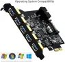 PCI-E към USB 3.0 5-портова PCI Express разширителна карта, снимка 3