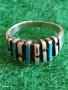 СРЕБЪРЕН ПРЪСТЕН с ТЮРКОАЗ МЕКСИКАНСКИ СТИЛ АРТ БИЖУ МАЙСТОРСКА ИЗРАБОТКА 43192, снимка 1