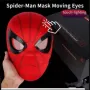Маска SpiderMan Спайдърмен с мигащи и светещи очи и контрол на брадичката реалистична, снимка 1