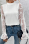 Дамска елегантна блуза в бяло с ръкави от тюл, снимка 11