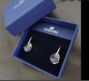 Сваровски SWAROVSKI обеци оригинални бледо син  камък, снимка 3