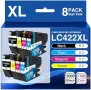 Нови LC422XL мастилени касети за Brother MFC-J5740DW J5340DW 8 броя за принтер печат мастило, снимка 1
