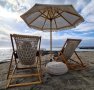 Ръчно плетени столове от макраме тип шезлонг за плаж ,бар , ресторант, снимка 3