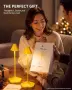 Комплект 2 безжични LED лампи с форма на цвете, горчично жълти, снимка 7