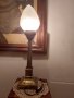 Арт Деко нощна ,настолна лампа бронз оргиналнално стъкло, снимка 1