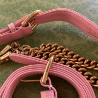 Оригинална Гучи Розова Кожена чанта Gucci Aphrodite Дръжка И Синджир, снимка 8 - Чанти - 42158327