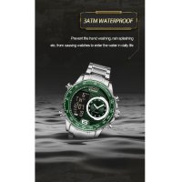 Мъжки часовник Naviforce, Неръждаема стомана, Хронограф, Зелен / Сребрист, снимка 6 - Мъжки - 41686568