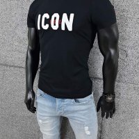 ✅🔥Мъжка тениска ICON🛑М XXL с бял надпис ✅ТОП модел , снимка 1 - Тениски - 36985184