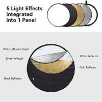 Нов Преносим Фотографски рефлектор 5 в 1 светлоотражател разсейвател, снимка 3 - Чанти, стативи, аксесоари - 41615499