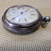 сребърен джобен часовник, снимка 3 - Антикварни и старинни предмети - 41711467
