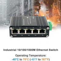 Мини индустриален 5-портов Gigabit Ethernet комутатор, снимка 5 - Мрежови адаптери - 41421542