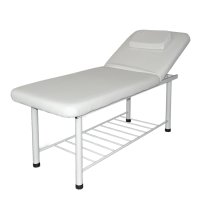 Стационарно двусекторно метално козметично легло за масаж и козметика KL812, Бял/Черен , снимка 5 - Кушетки - 41597913