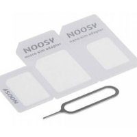 Комплект NOOSY адаптер за сим карти, игла за GSM и телефон, 4 бр., снимка 1 - USB кабели - 42350518