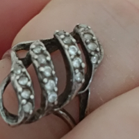 Сребърен пръстен с камъни ЖЖ8, снимка 4 - Пръстени - 44697350