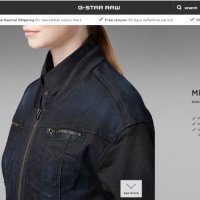 Ново и НАМАЛЕНО! G-star Raw MIDGE DENIM BOMBER Дамско Дълго Яке Размер S/М, снимка 6 - Якета - 34613048