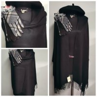 Луксозен комплект съдържащ : Кашмирен шал, елегантни ръкавици , барета и подарък брошка, снимка 13 - Шалове - 38727936