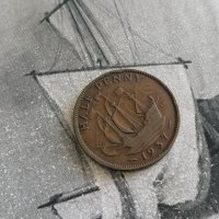 Монета - Великобритания - 1/2 (половин) пени | 1937г., снимка 1 - Нумизматика и бонистика - 34109519