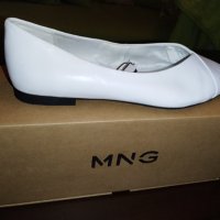 Обувки Mango, от естествена кожа, бели, снимка 5 - Дамски елегантни обувки - 42196535