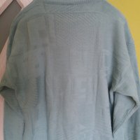 Мъжка блуза трикотажна плетка светлосиня голям размер, снимка 3 - Блузи - 34671291