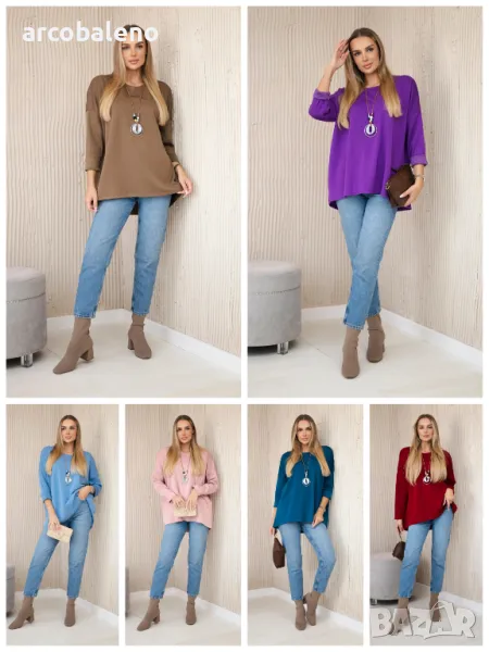 Дамски вискозен суичър с висулка, 16цвята, снимка 1