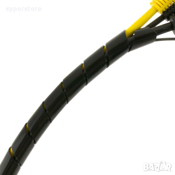 Органайзер, Спирала за кабели Digital One SP00795 черна 4х6, 4 - 50мм, 2 метра, снимка 1
