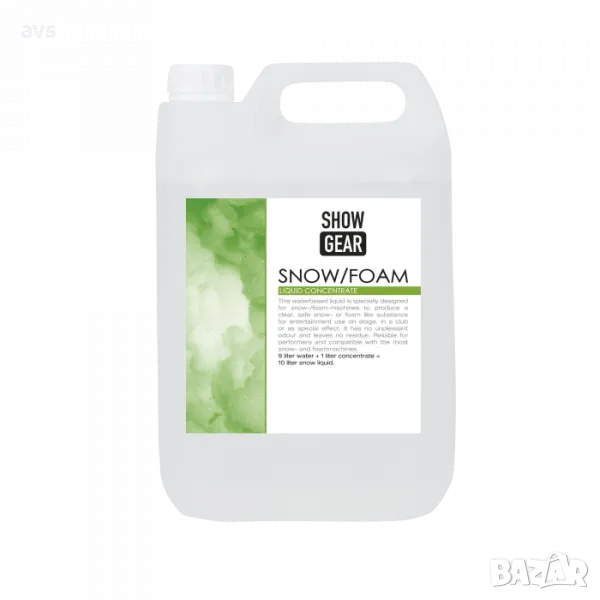 80342 37 Течност за сняг концентрат 1:10 Showtec 5 литра Snow/Foam, снимка 1