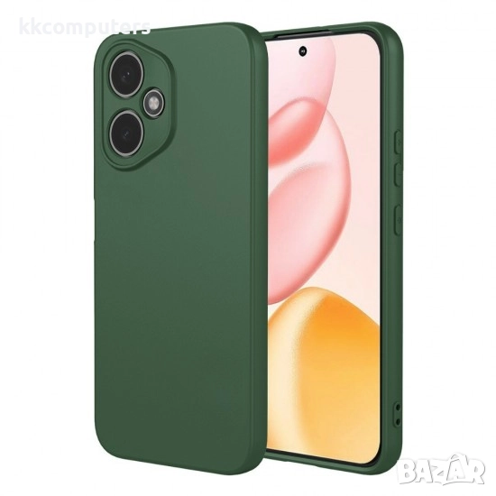 Силиконов кейс iPaky матиран и Протектор За Honor 400, Тъмнозелен, снимка 1