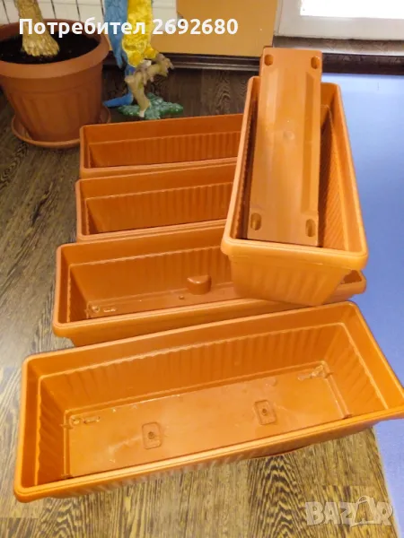 Нови саксии сандъчета 5бр., размери: 50/18/15см.-височина, снимка 1