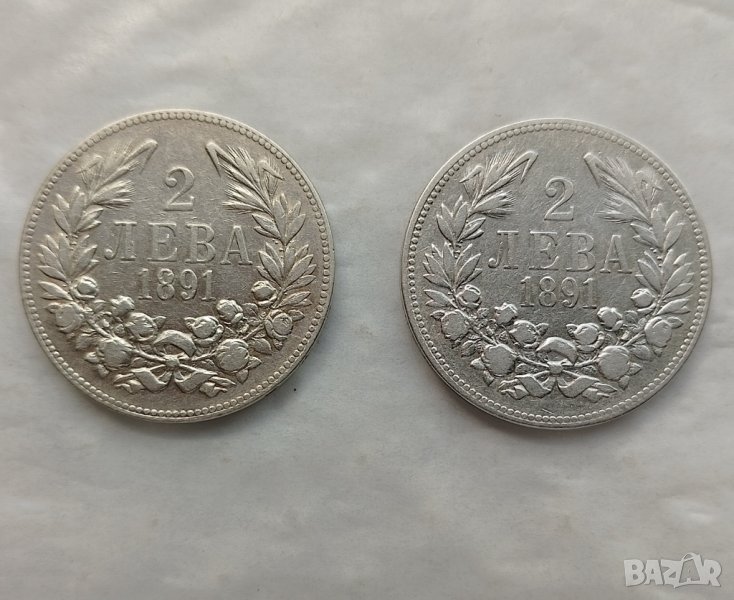 2 лева 1891 сребро , снимка 1