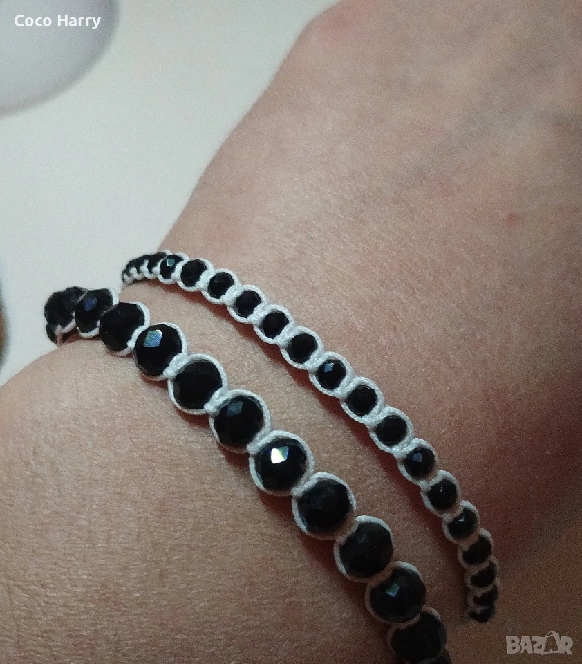 Гривни,ръчно изработени,фасетирани стъклени мъниста, снимка 1