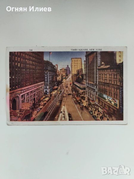 Стара пощенска картичка на Таймс Скуеър, Ню Йорк, 1935г., снимка 1