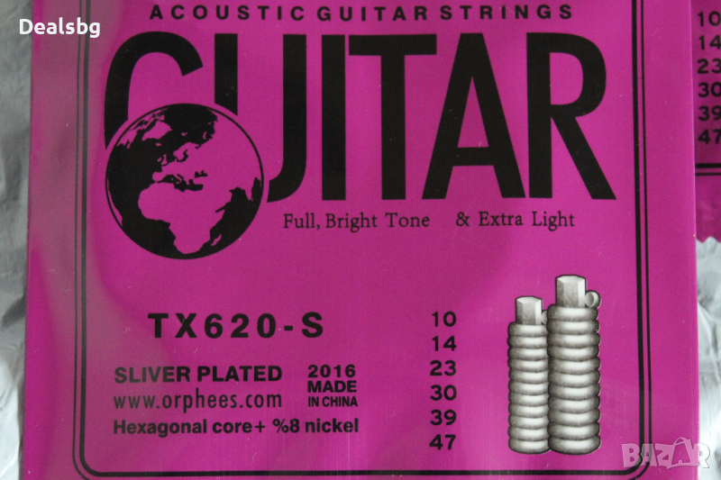 Хексагонални ПОСРЕБРЕНИ Струни за акустична китара, снимка 1