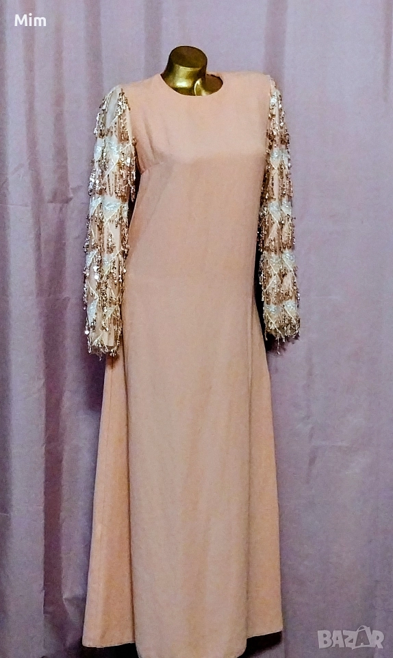 FEYZA S Дълга свободна рокля с дълъг ръкав с пайети , снимка 1