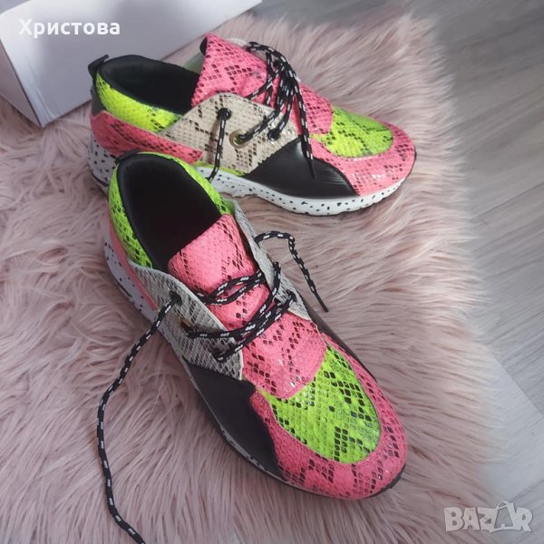 Неонови сникърси в зелено и цикламено - 30,00лв., снимка 1