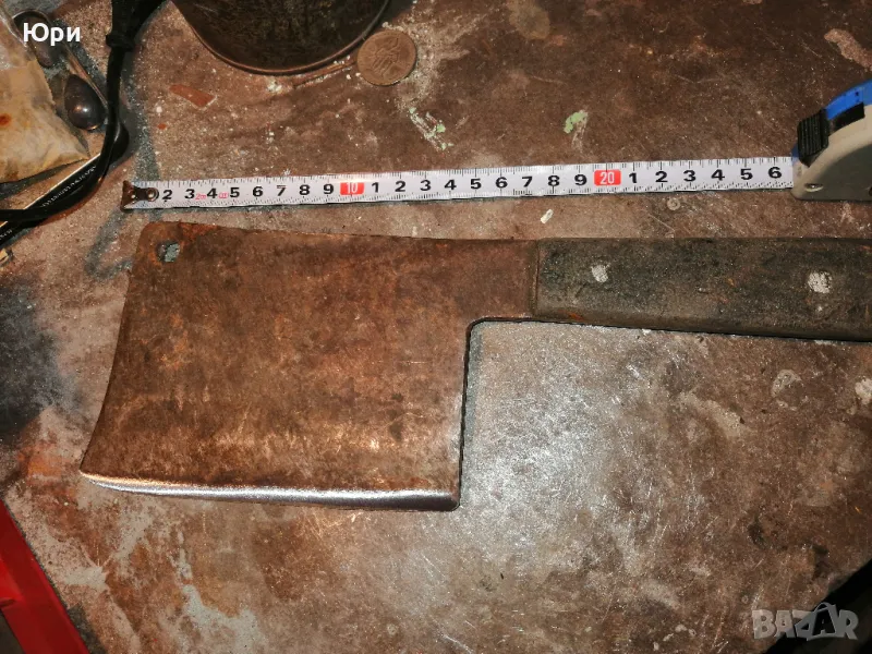 Продавам старинен сатър, кована стомана 15см, снимка 1