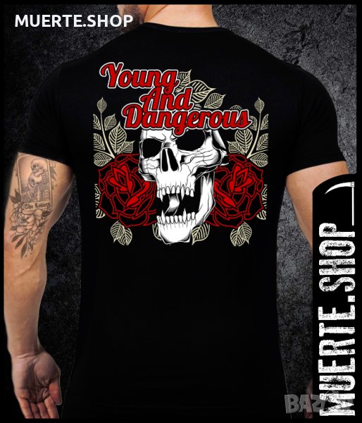 Черна тениска с щампа YOUNG AND DANGEROUS, снимка 1