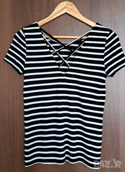 ONLY Дамска блуза рае с кръстосани ленти на гърба-размер XS/S, снимка 1