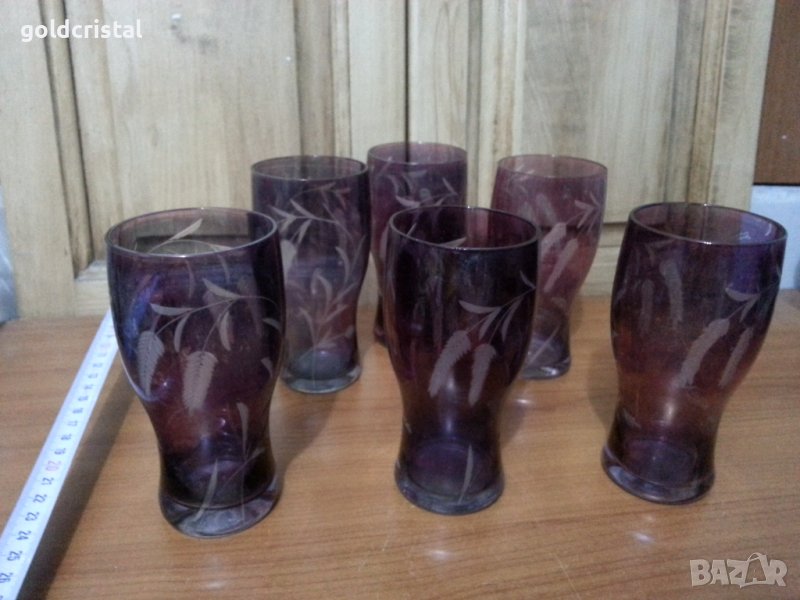 Ретро стъклени водни чаши , снимка 1