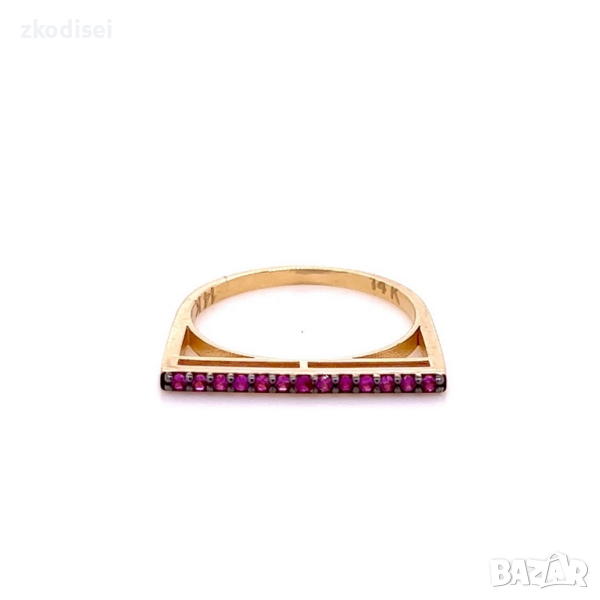 Златен дамски пръстен 1,71гр. размер:53 14кр. проба:585 модел:22120-6, снимка 1