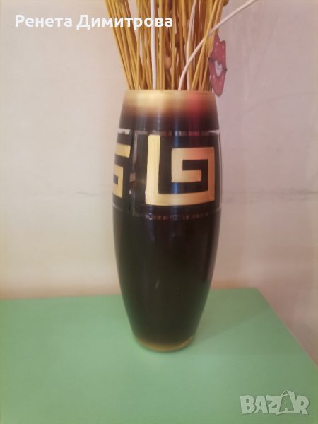 Ваза рисувано стъкло, снимка 1