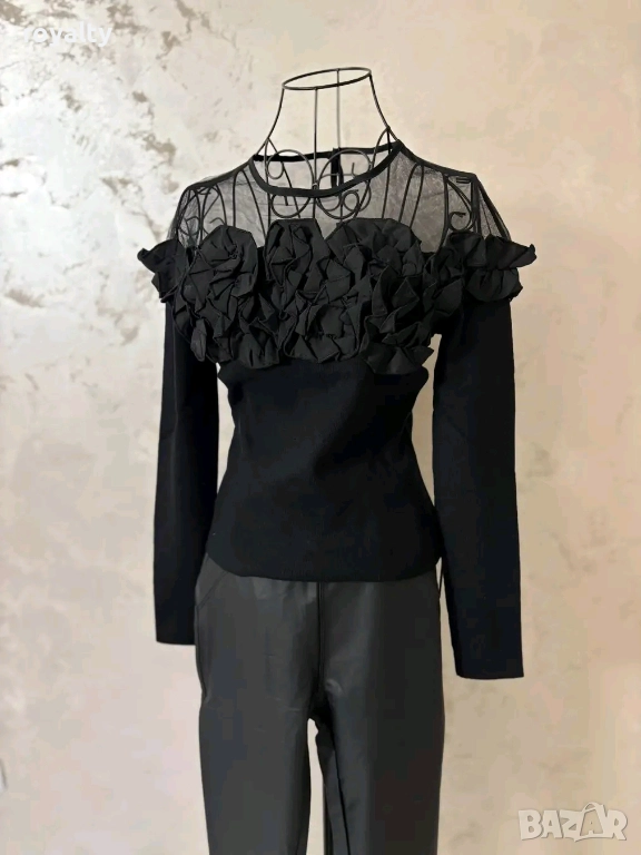 Черна Дамска Блуза Универсален Размер , снимка 1