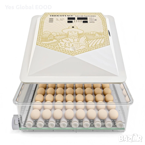 TRIOCOTTAGE инкубатор 56 яйца с автоматично обръщане и контрол, снимка 1