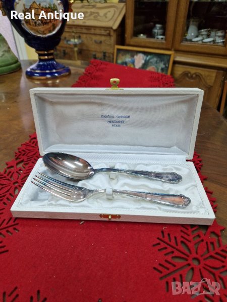 Антикварен френски комплект за хранене-  ORFEVRERIE, снимка 1