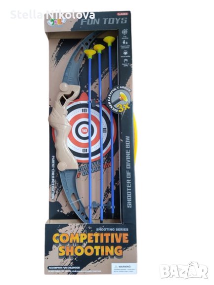 Играчка Детски лък с три вакуумни стрели-50см., снимка 1