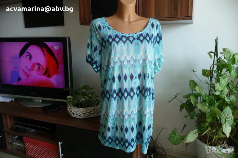 рокля в синьо-зелено размер М, снимка 1